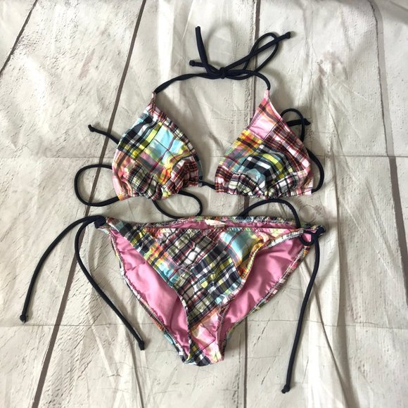 Xhilaration Other - *3/$18*Xhilaration Plaid 2 Piece Swim Suit